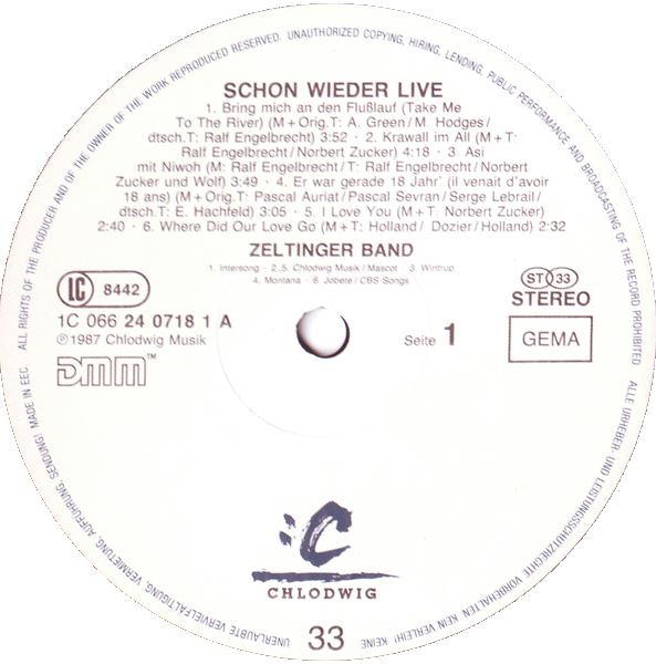 Zeltinger Band - Schon Wieder Live
