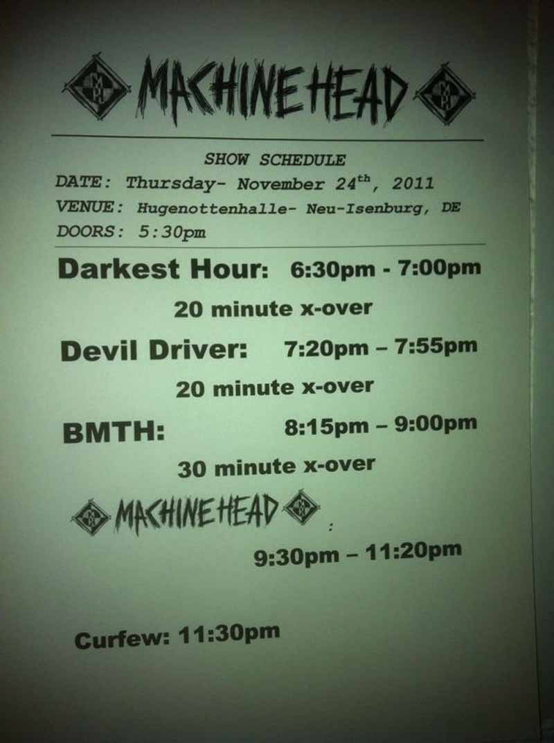 DevilDriver auf Tour mit Machine Head, 24.11. Neu-Isenburg, Hugenottenhalle 