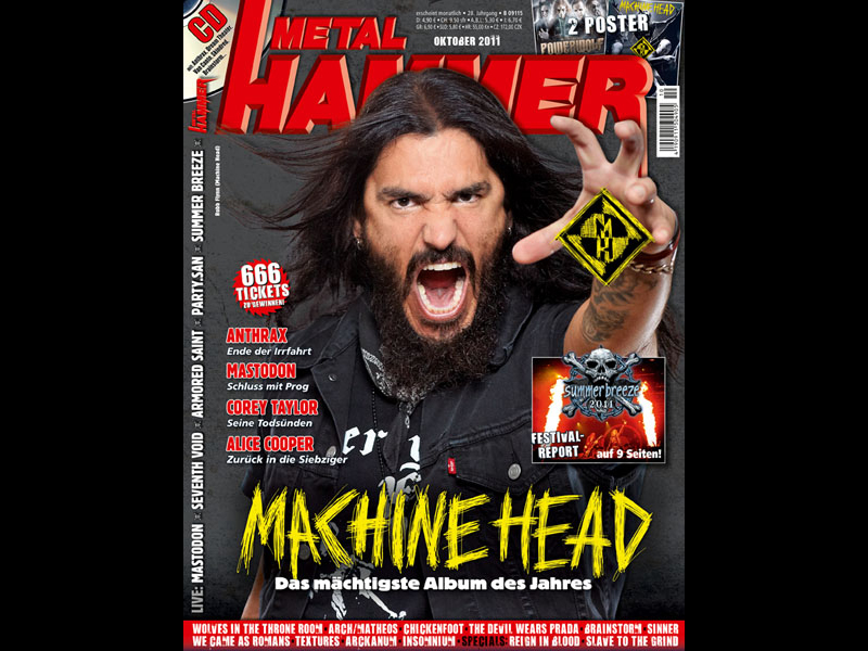 Machine Head auf dem Metal Hammer Cover im Oktober 2011