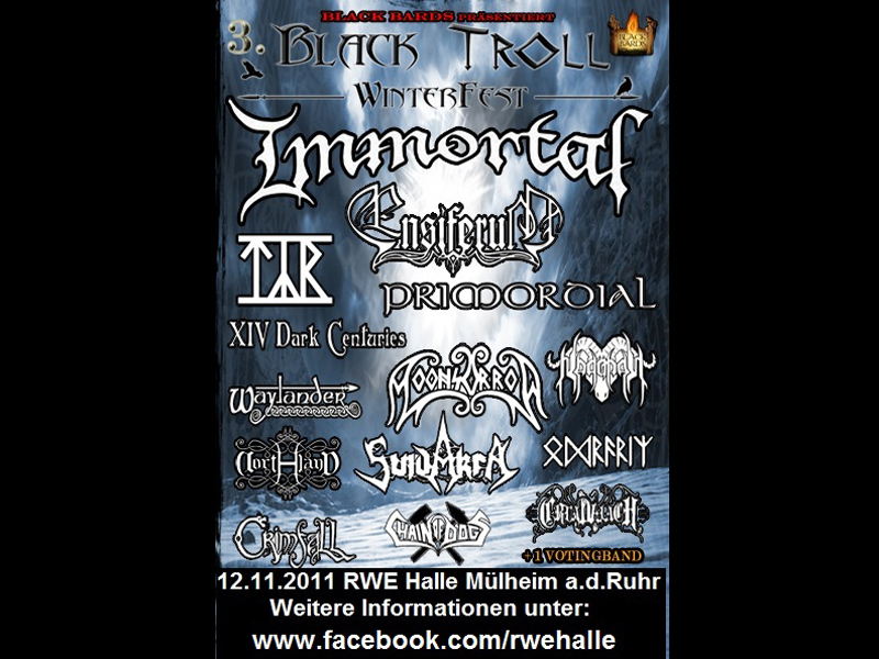 Black Troll Winterfest, Flyer mit Headliner Immortal