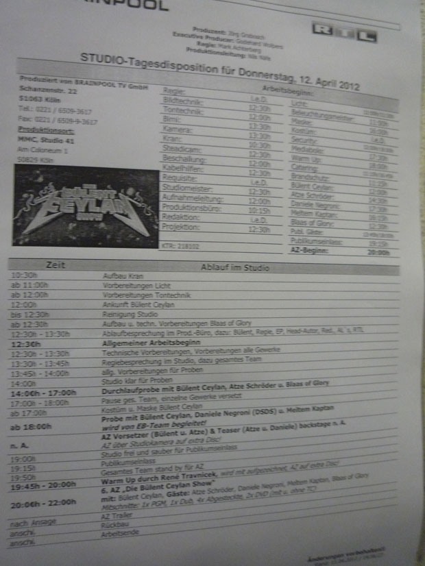 Backstage bei Bülent Ceylan, 2012