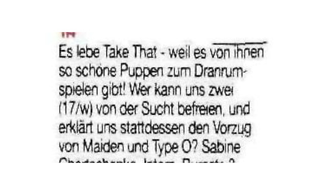 Kleinanzeigen aus dem METAL HAMMER-Archiv