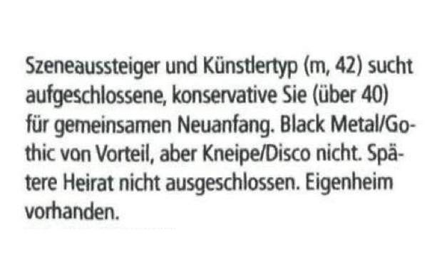 Kleinanzeigen aus dem METAL HAMMER-Archiv