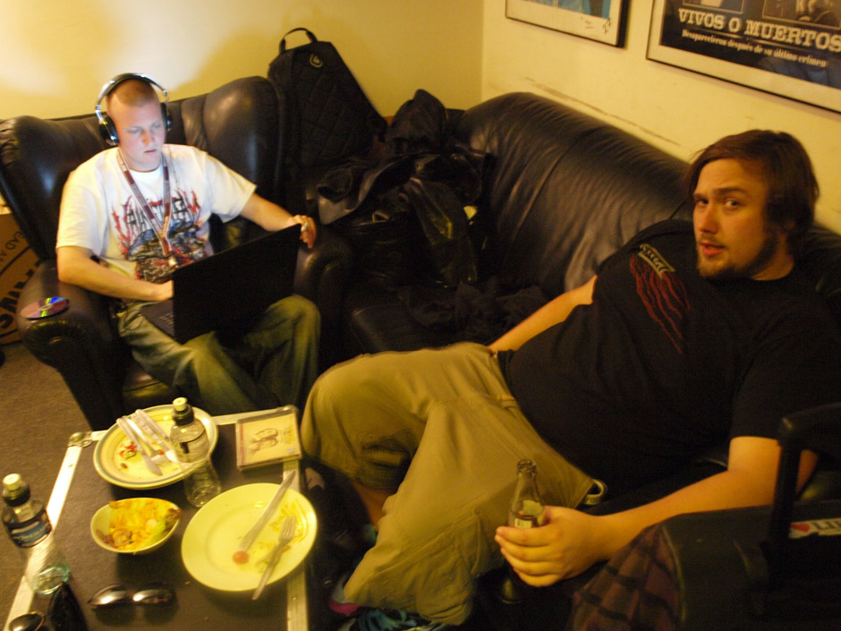 Callejon Backstage auf der Tour im Juni 2012