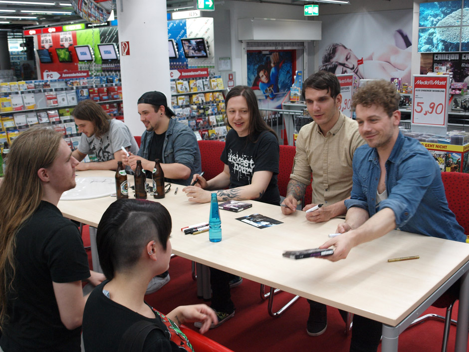 Callejon Backstage auf der Tour im Juni 2012