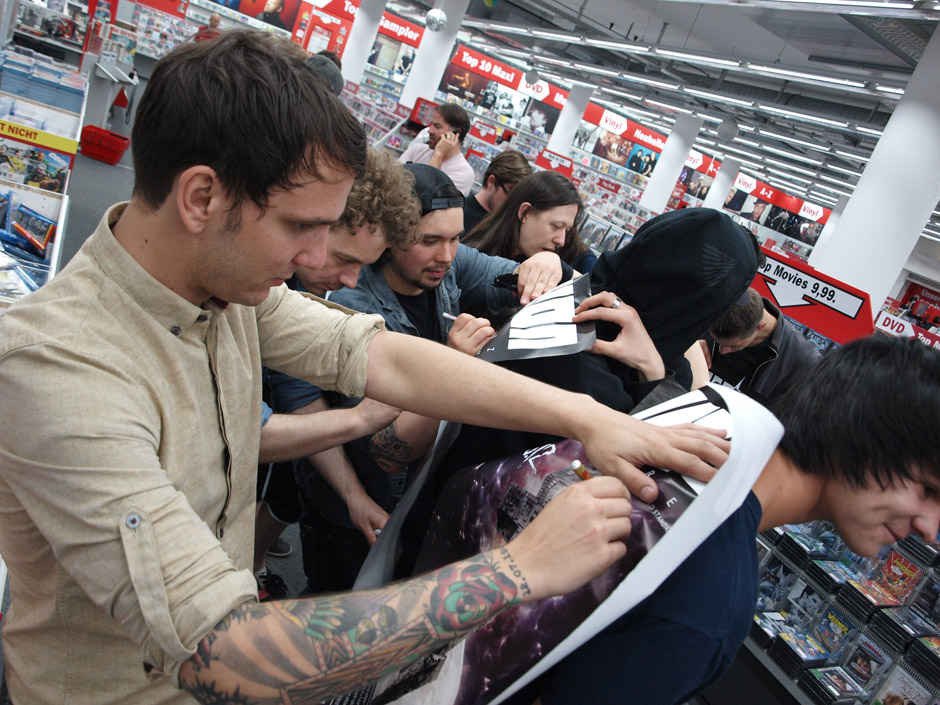 Callejon Backstage auf der Tour im Juni 2012