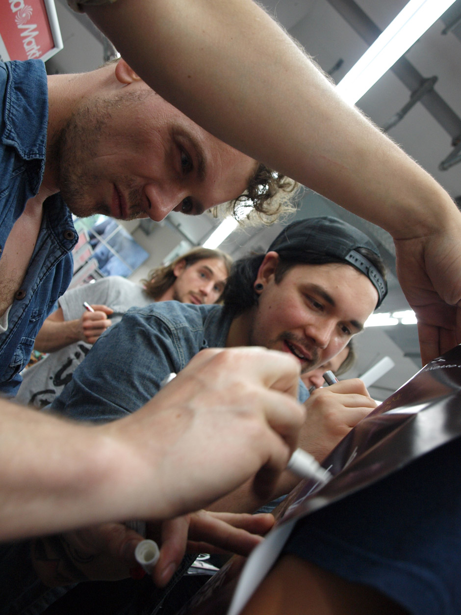 Callejon Backstage auf der Tour im Juni 2012