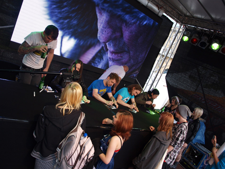Callejon Backstage auf der Tour im Juni 2012