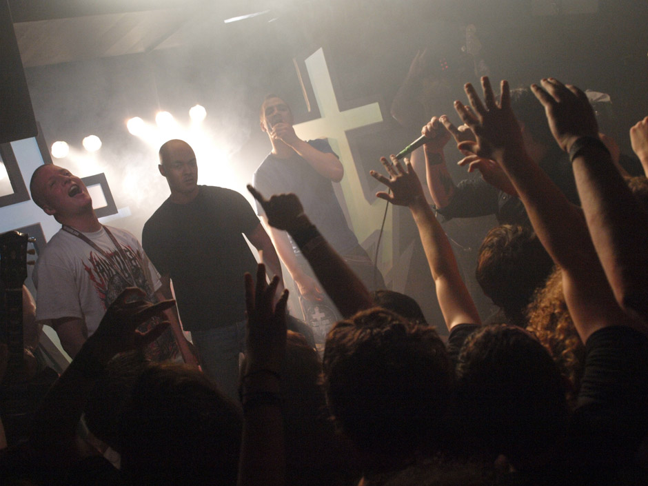 Callejon Backstage auf der Tour im Juni 2012