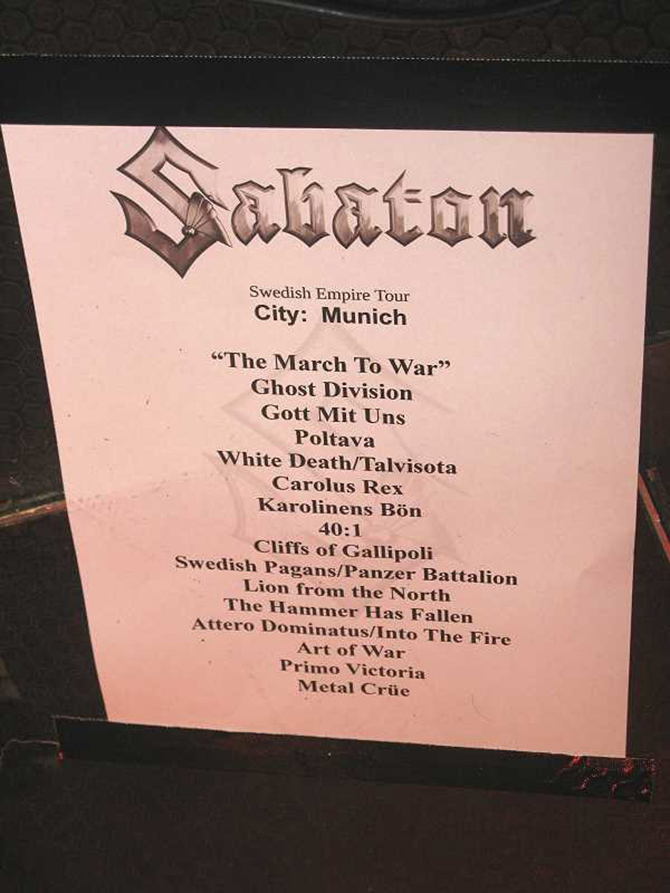 Sabaton live, 22.09.2012., München Backstage