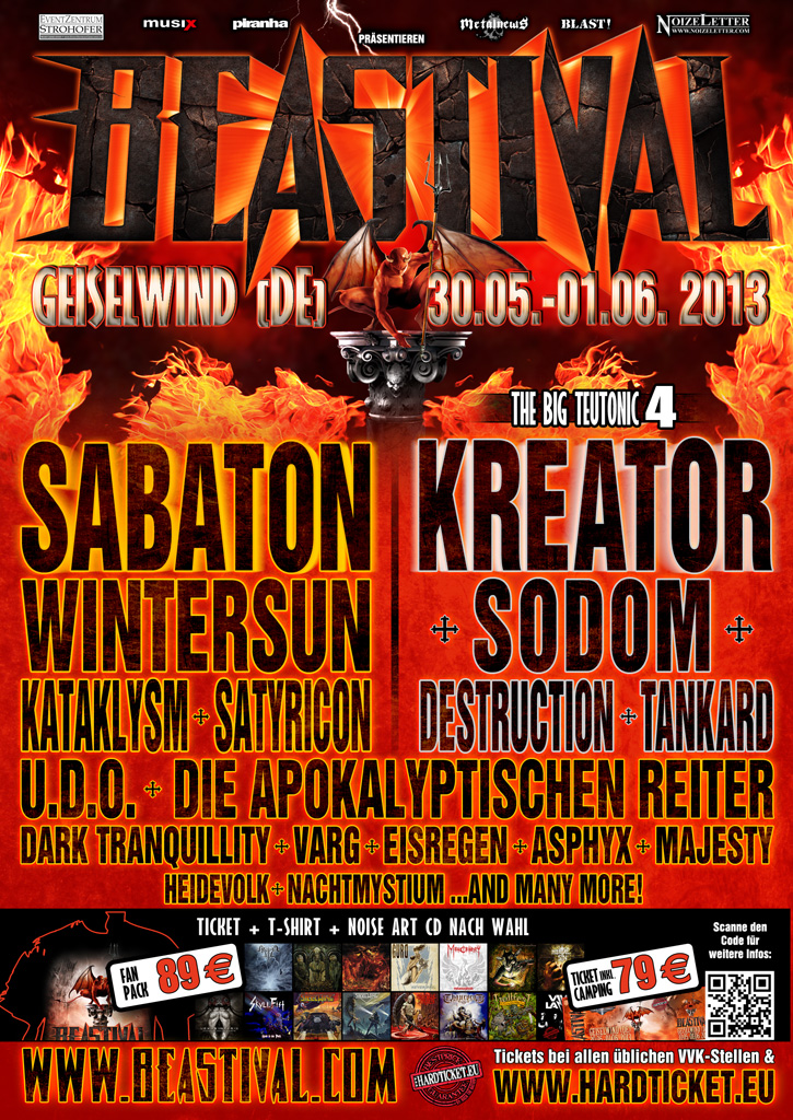 Beastival 2013 mit Sabaton und den Big Teutonic Four