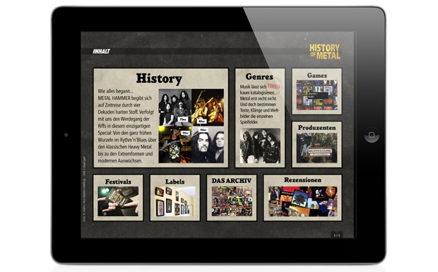 Eindrücke aus der METAL HAMMER iPad-App 'History of Metal'