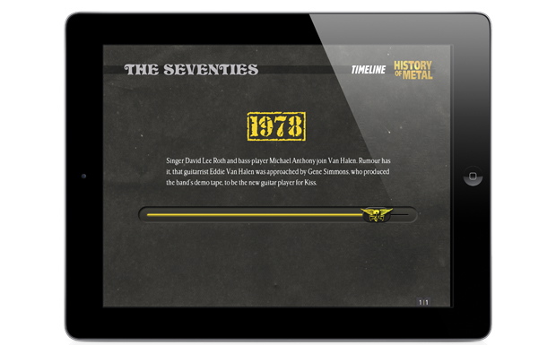 Eindrücke aus der METAL HAMMER iPad-App 'History of Metal'