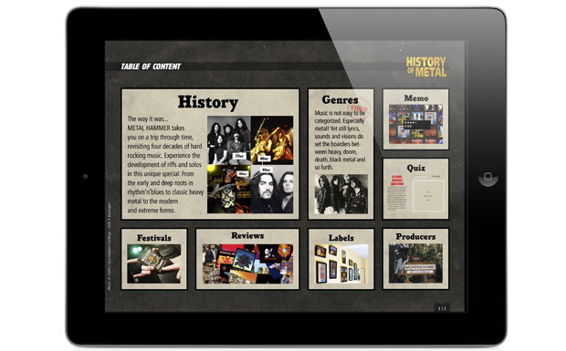 Eindrücke aus der METAL HAMMER iPad-App 'History of Metal'