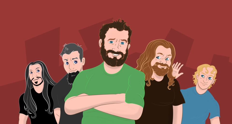 In Flames als Cartoon-Figuren