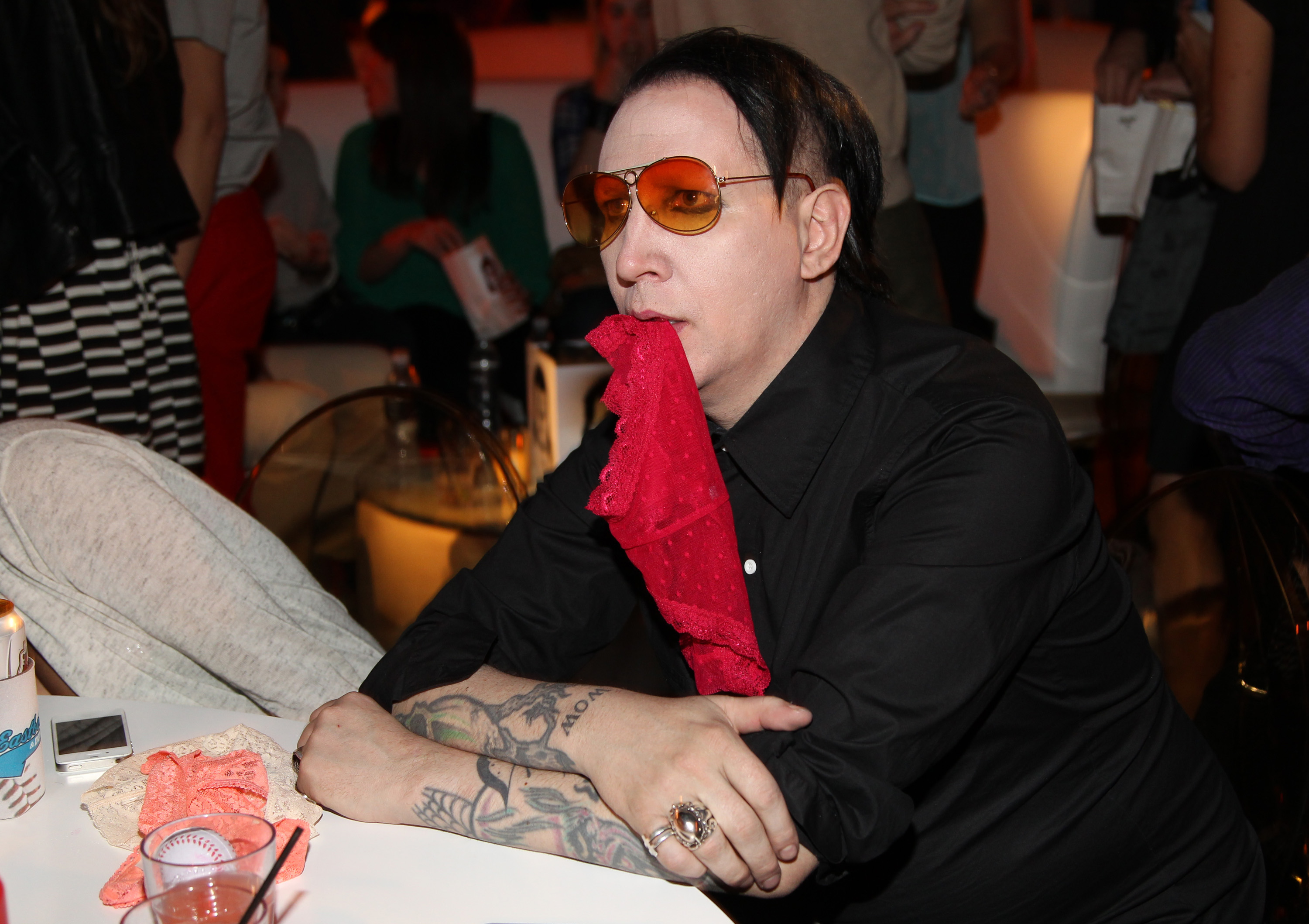 HOLLYWOOD, CA - SEPTEMBER 27:  Musician Marilyn Manson attends the season premiere of HBO's 'Eastbound and Down' at Avalon...