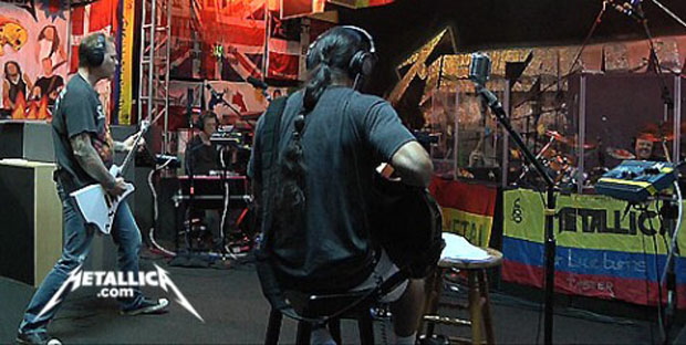 Metallica im Studio mit Lou Reed, 2011