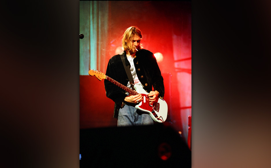 Kurt Cobain of Nirvana during MTV Live and Loud: Nirvana Performs Live - December 1993 at Pier 28 in Seattle, Washington, Uni