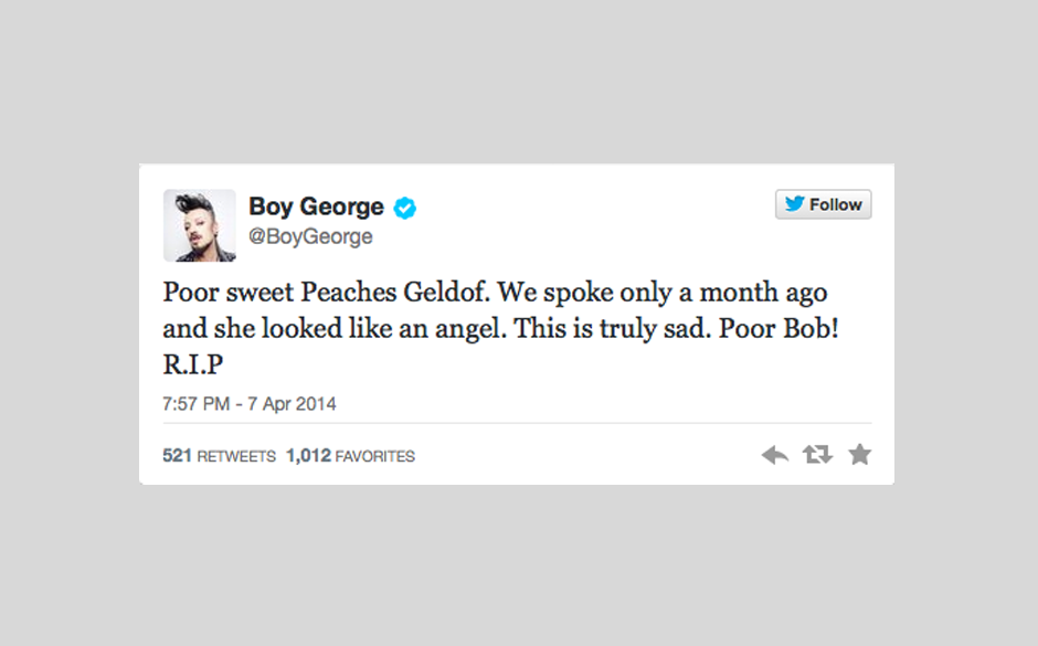 Boy George hat 'erst vor einem Monat noch mit ihr gesprochen, und sie sah aus wie ein Engel'