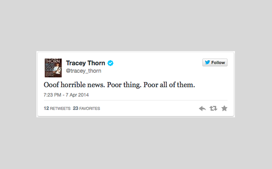 Tracey Thorn ist schockiert über diese 'entsetzlichen Neuigkeiten'