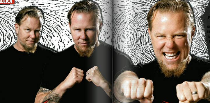 Heutzutage bevorzugt James Hetfield die nach hinten gegeelte Variante mit Bart.