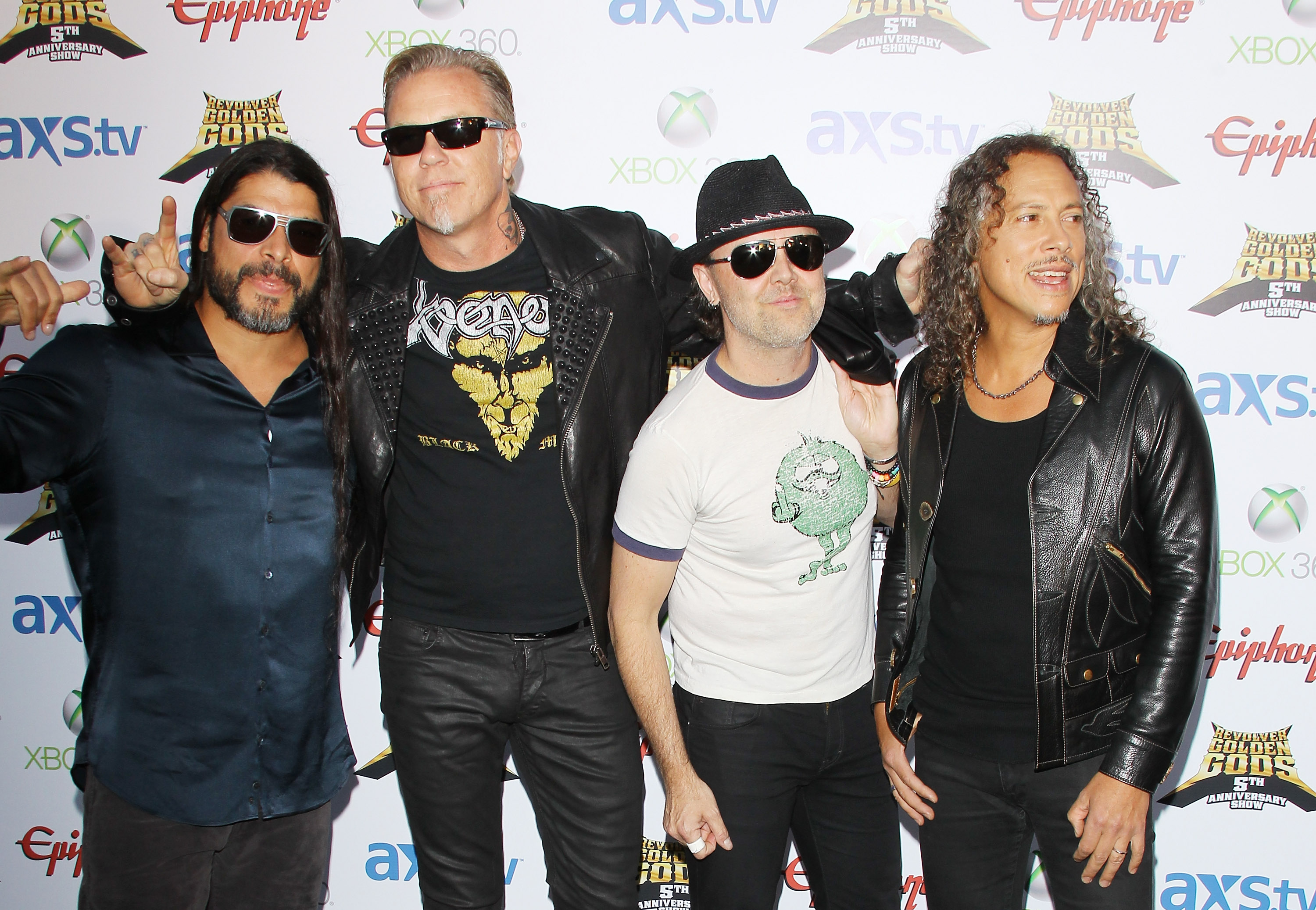 LOS ANGELES, CA - MAY 02:  Metallica arrive at the 5th Annual Revolver Golden Gods Award Show held at Club Nokia on May 2,...