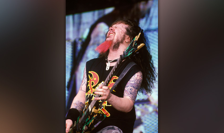 UNITED STATES - JANUARY 01:  Photo of Dimebag DARRELL and PANTERA; Dimebag Darrell,  (Photo by Nigel Crane/Redferns)