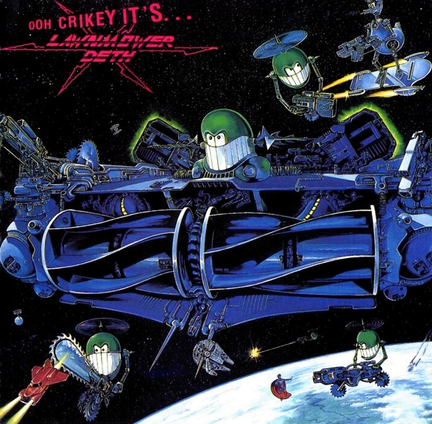 Spiegel-Fotostrecke 'Peinliche Plattencover' Lawnmower Deth OOH CRIKEY IT'S