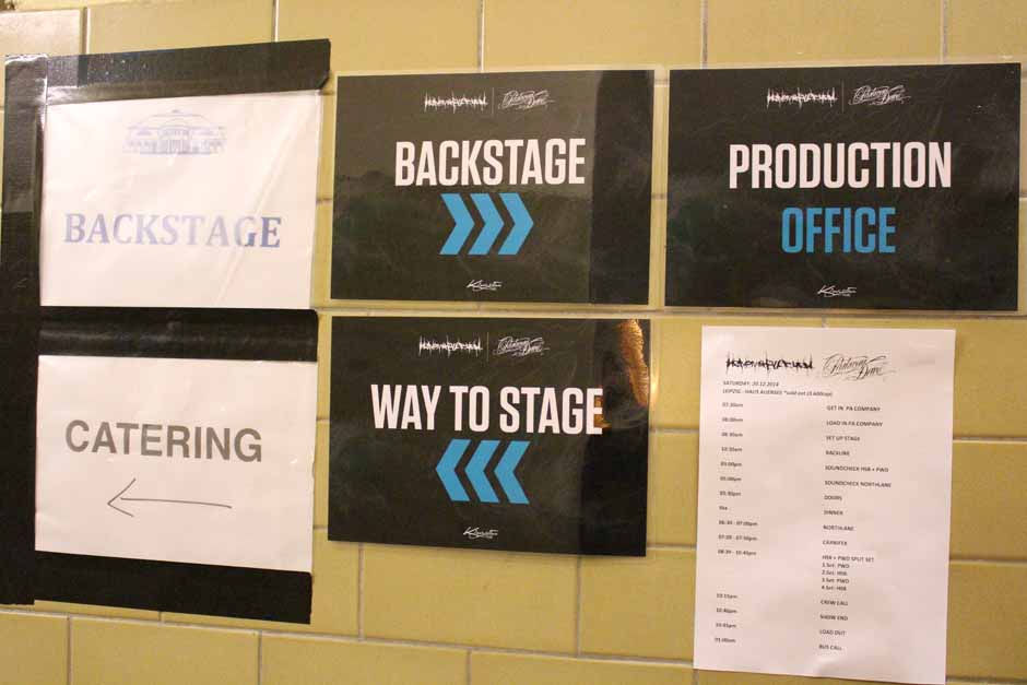 Backstage bei Heaven Shall Burn + Parkway Drive + Northlane + Carnifex, Tour 2014