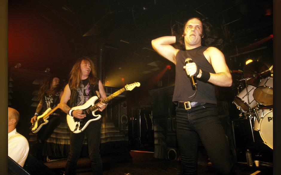 UNITED KINGDOM - FEBRUARY 02:  ROCK CITY  Photo of Blaze BAYLEY and Dave MURRAY and IRON MAIDEN, with Blaze Bayley singing...