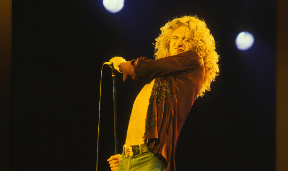 LOS ANGELES - JANUARY 01, 1979: Robert Plant from Led Zeppelin in concert circa 1979  in Los Angeles, California.  **EXCLUSIV