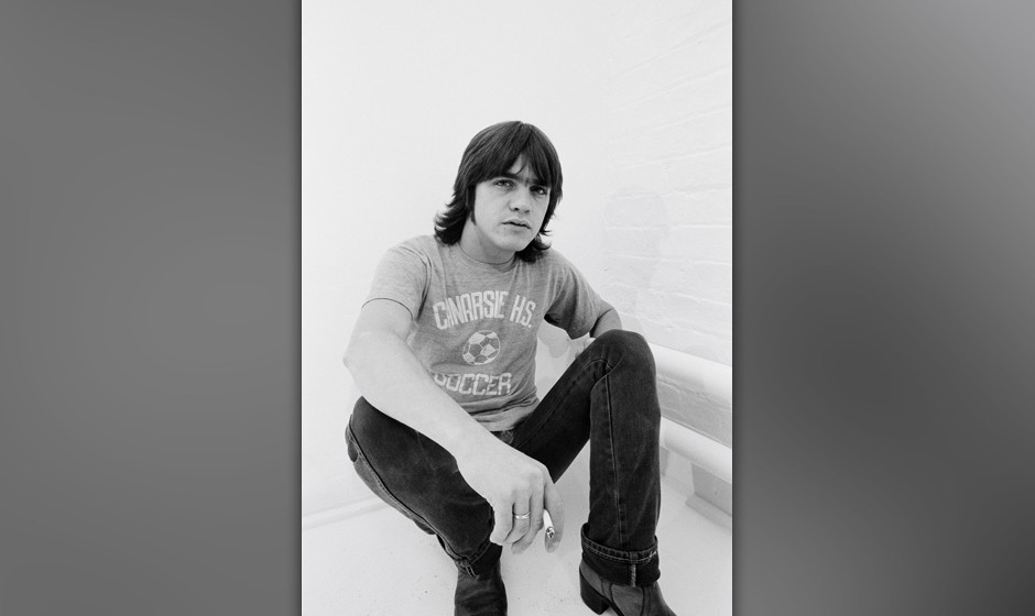 LONDON -  1st AUGUST: Rhythm guitarist Malcolm Young from Australian rock band AC/DC posed in a studio in London in August...