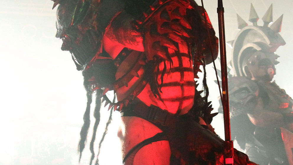 Oderus Urungus of GWAR performs onstage during Bonnaroo 2010 at The Other Tent on June 12, 2010 in Manchester, Tennessee.