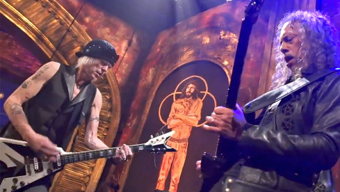 Gemeinsame Jam von Michael Schenker (MSG, Ex-UFO) und Kirk Hammett (Metallica) während der Aufzeichnung der ‘That Metal...