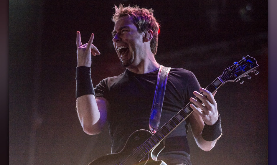 Chad Kroger of Canadian rock band Nickelback performs during the Rock in Rio music festival in Rio de Janeiro, Brazil, on Sep