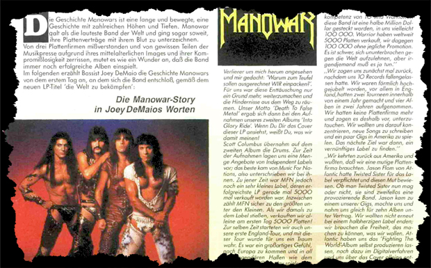 Manowar im METAL HAMMER 05/1987