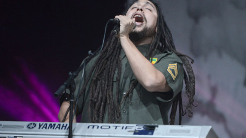 INGLEWOOD, CA - MARCH 14:  Keyboard player Luis Castillo of P.O.D performs onstage at The Forum on March 14, 2015 in Ingle...