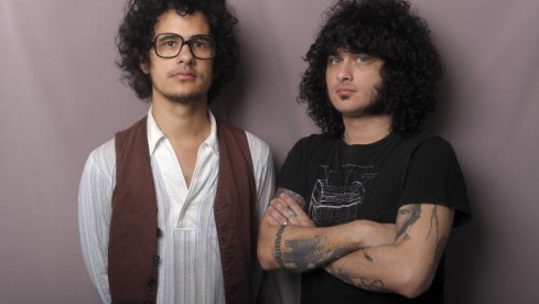 MELBOURNE, AUSTRALIA - JANUARY 26: Omar Rodriguez Lopez and Cedric Bixler-Zavala of the Mars Volta pose for portraits back...
