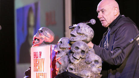 ANAHEIM, CA - JANUARY 24:  Bill Ward receives an award at the Hall Of Heavy Metal History Awards at Wyndham Anaheim Garden...
