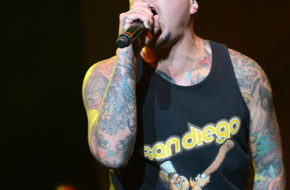 INGLEWOOD, CA - MARCH 14:  Singer Sonny Sandoval of P.O.D performs onstage at The Forum on March 14, 2015 in Inglewood, Ca...