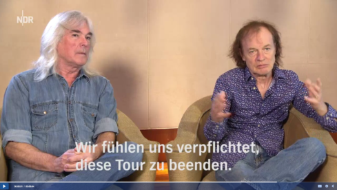 Angus Young und Cliff Williams im Hamburg Journal.