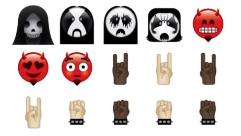 175 Metal-Emojis hat die neue App "Heavy Metal Emoji Keyboard" für euch im Angebot!