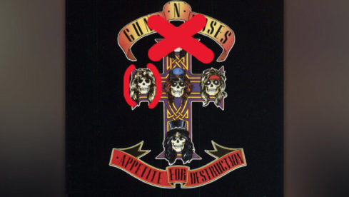 Oben (und bei der Reunion nicht dabei) Izzy Stradlin. Links (in Klammern, weil nur vereinzelnd für Gastauftritte dabei): ...