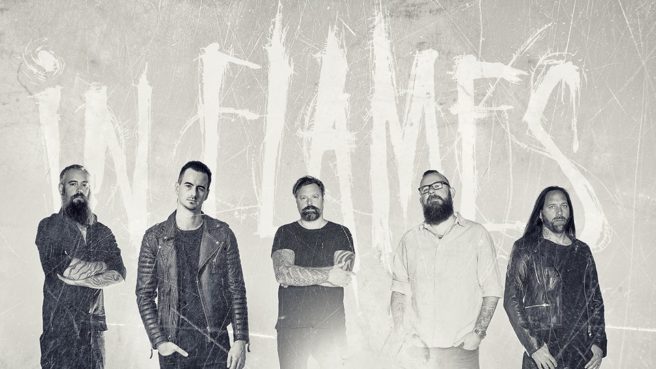 In Flames mit ihrem neuen festen Schlagzeuger Joe Rickard.