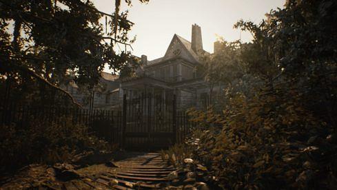 Das Haus der Baker-Familie von draußen. Noch scheint die Sonne und alles wirkt friedlich...