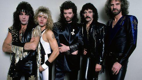 Black Sabbath 1986, V.l.: Dave Spitz, Eric Singer, Glenn Hughes, Tony Iommi, Geoff Nicholls