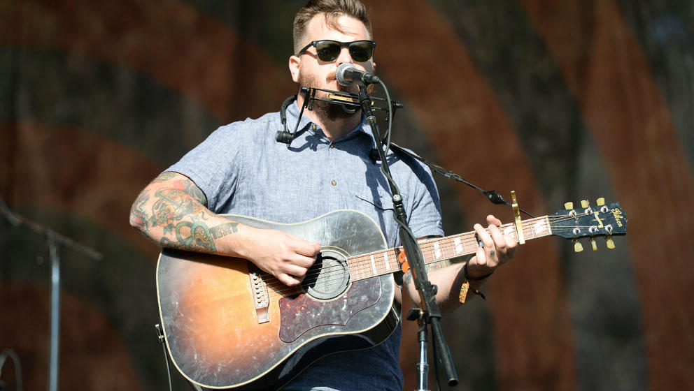 SAN FRANCISCO, CA - OCTOBER 02:  Singer Dustin Kensrue of Thrice performs at Golden Gate Park on October 2, 2015 in San Franc