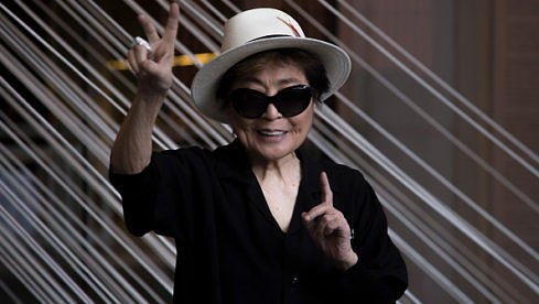 MEXICO CITY, MEXICO - FEBRUARY 02:  Artist Yoko Ono poses for pictures during the opening of Yoko Ono: Land of Hope exhibi...
