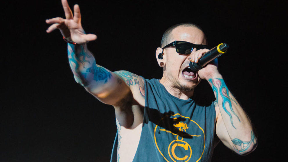 SAO PAULO, BRAZIL - MAY 13: Chester Bennington singer member of the band Linkin Park performs live on stage at Autodromo de I