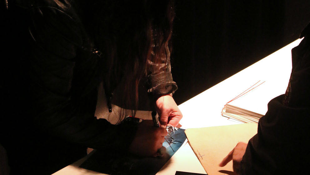 Joey Jordison/Vimic beim METAL HAMMER-Talk in The Venue Berlin